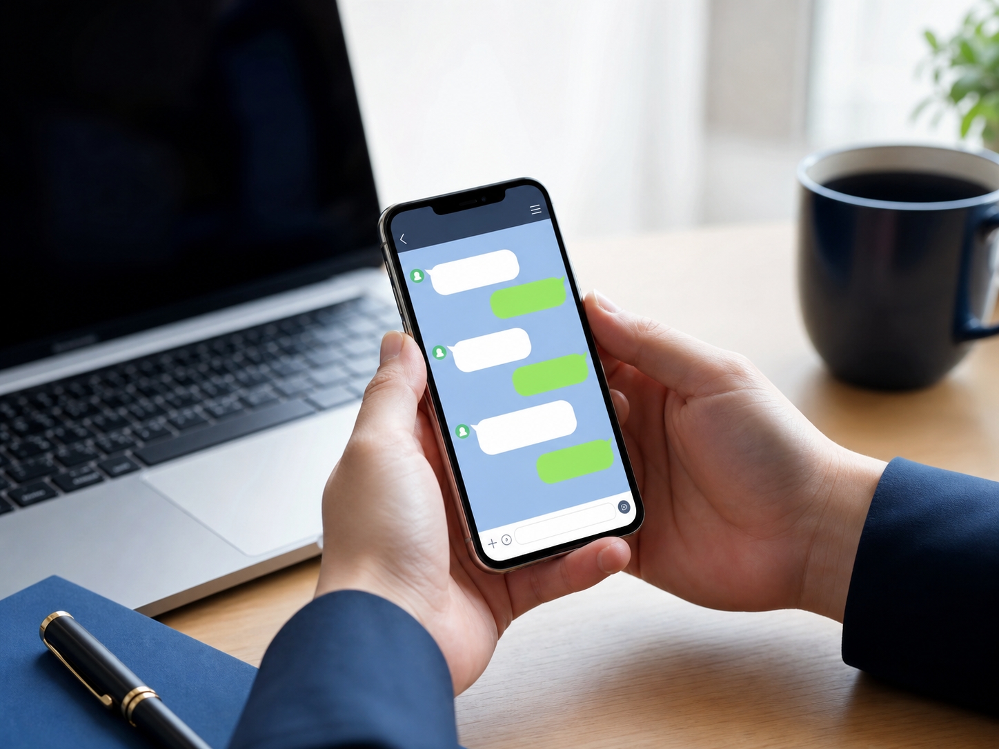 スマートフォンでLINE導線を確認するイメージ